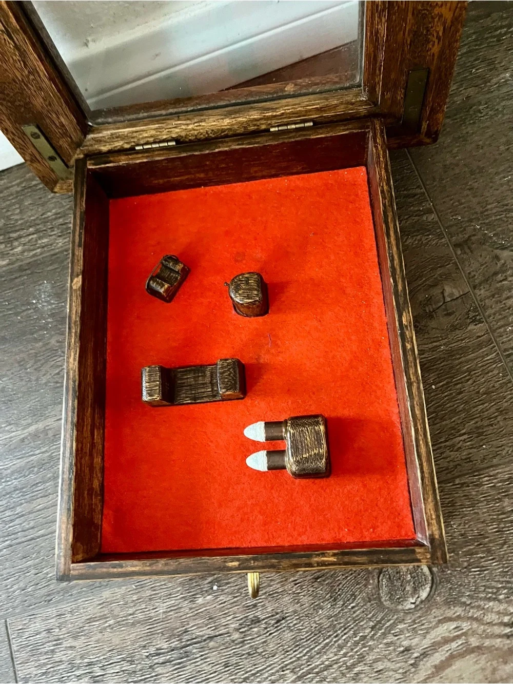 Wood Framed Red Shadow Box Wall Decor
